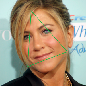 jenifer aniston visage triangle