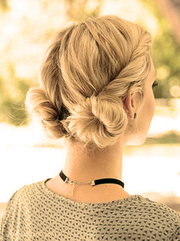 double bun coiffures faciles maison