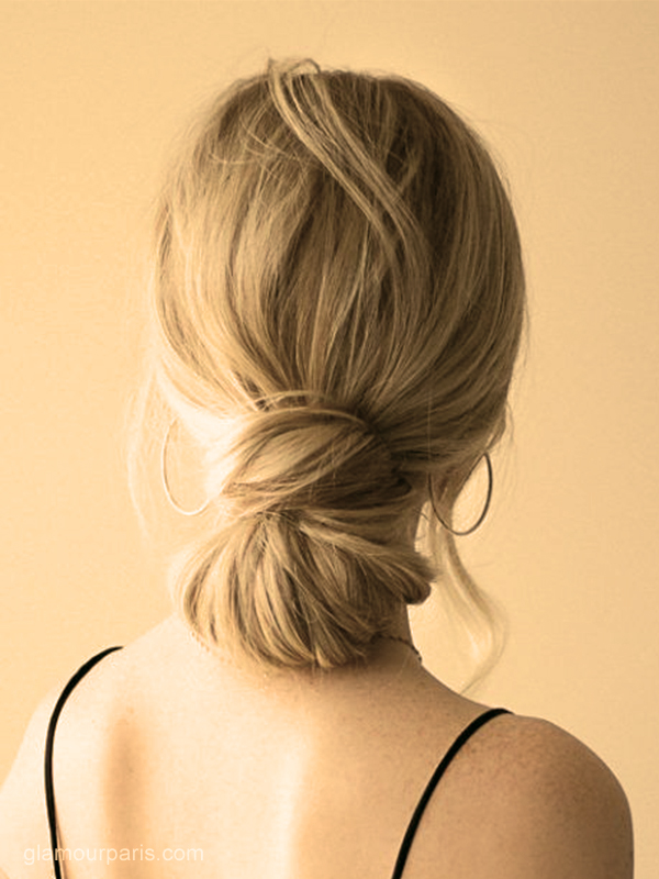 chignon bas coiffures faciles maison