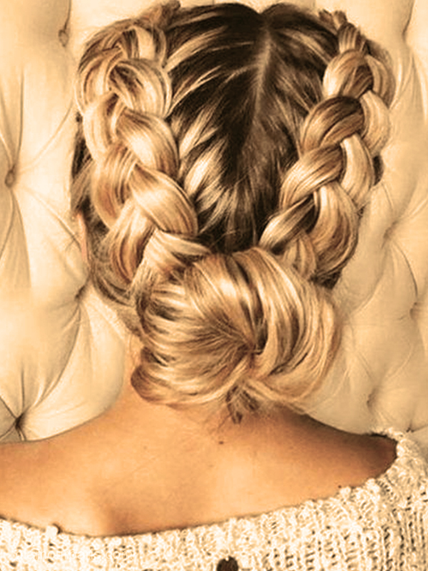 chignon bun et tresse coiffures faciles maison